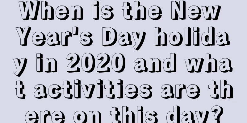 When is the New Year's Day holiday in 2020 and what activities are there on this day?