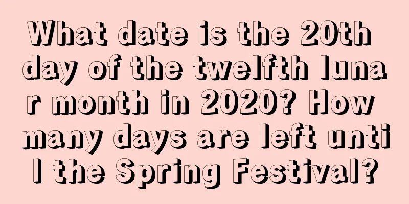 What date is the 20th day of the twelfth lunar month in 2020? How many days are left until the Spring Festival?