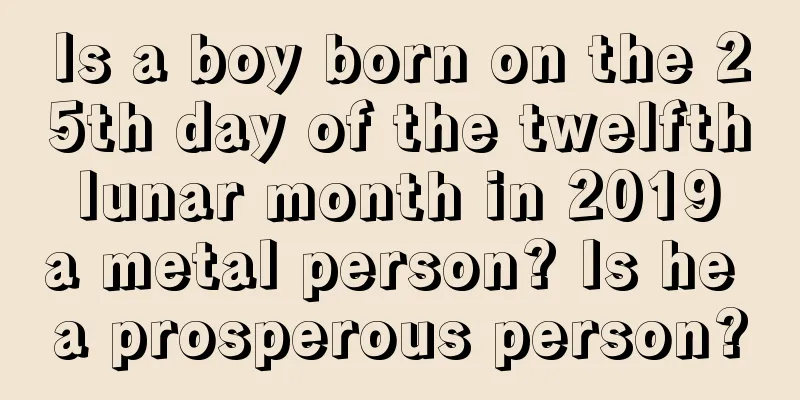Is a boy born on the 25th day of the twelfth lunar month in 2019 a metal person? Is he a prosperous person?