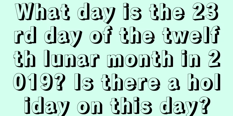 What day is the 23rd day of the twelfth lunar month in 2019? Is there a holiday on this day?