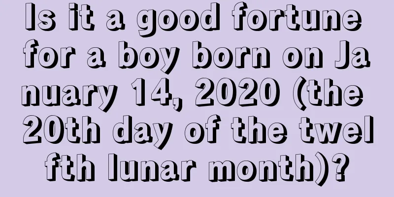 Is it a good fortune for a boy born on January 14, 2020 (the 20th day of the twelfth lunar month)?