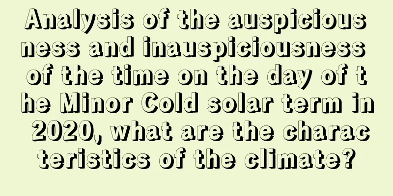 Analysis of the auspiciousness and inauspiciousness of the time on the day of the Minor Cold solar term in 2020, what are the characteristics of the climate?