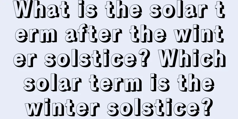 What is the solar term after the winter solstice? Which solar term is the winter solstice?