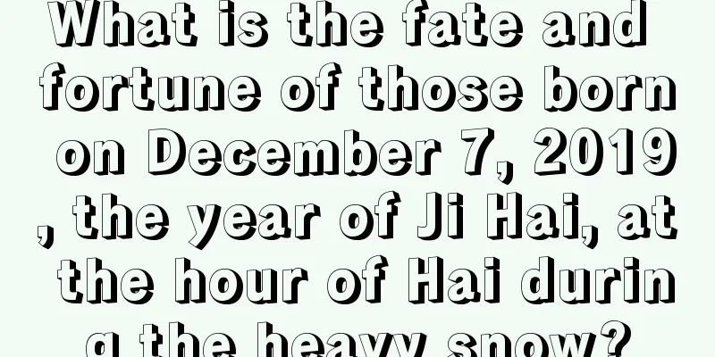 What is the fate and fortune of those born on December 7, 2019, the year of Ji Hai, at the hour of Hai during the heavy snow?