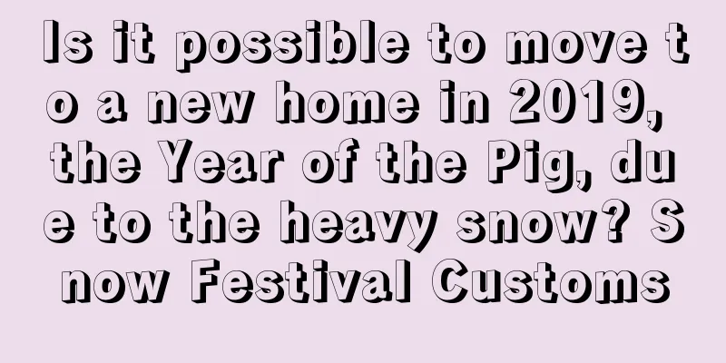 Is it possible to move to a new home in 2019, the Year of the Pig, due to the heavy snow? Snow Festival Customs