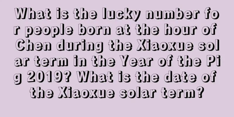 What is the lucky number for people born at the hour of Chen during the Xiaoxue solar term in the Year of the Pig 2019? What is the date of the Xiaoxue solar term?