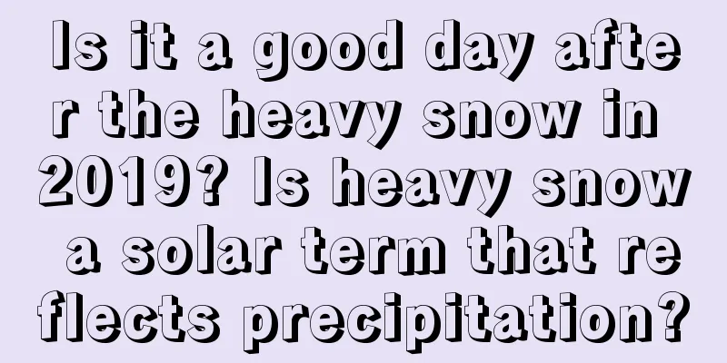 Is it a good day after the heavy snow in 2019? Is heavy snow a solar term that reflects precipitation?