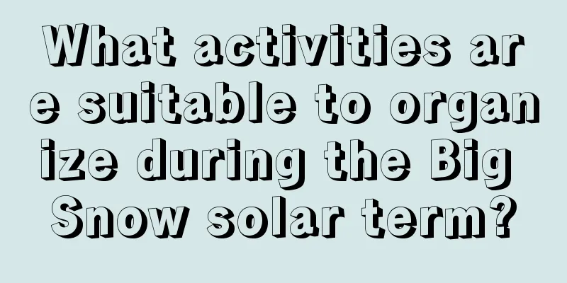 What activities are suitable to organize during the Big Snow solar term?