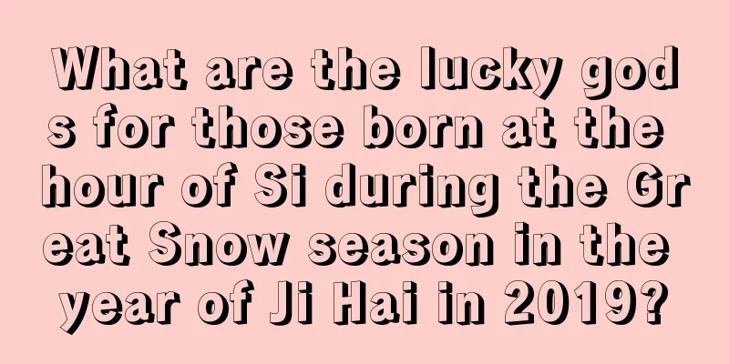 What are the lucky gods for those born at the hour of Si during the Great Snow season in the year of Ji Hai in 2019?