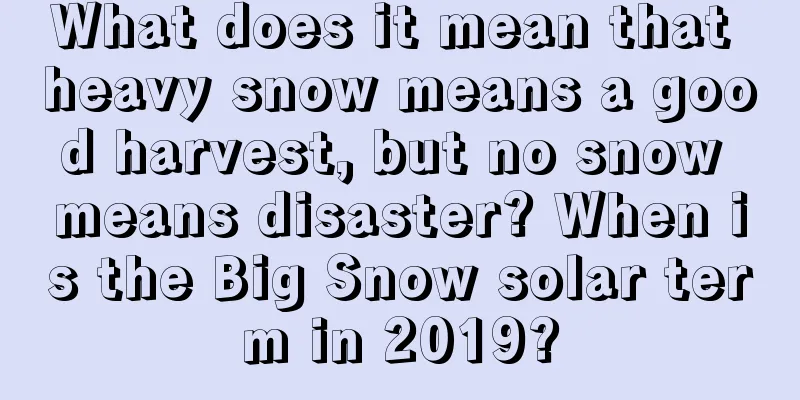 What does it mean that heavy snow means a good harvest, but no snow means disaster? When is the Big Snow solar term in 2019?
