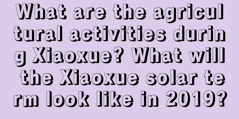 What are the agricultural activities during Xiaoxue? What will the Xiaoxue solar term look like in 2019?