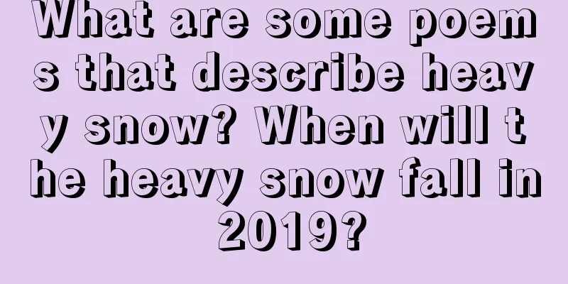 What are some poems that describe heavy snow? When will the heavy snow fall in 2019?