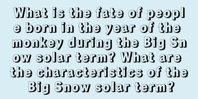 What is the fate of people born in the year of the monkey during the Big Snow solar term? What are the characteristics of the Big Snow solar term?