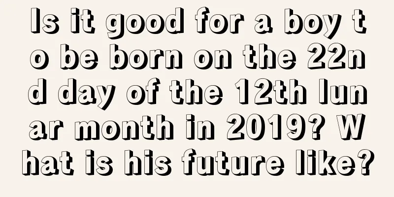 Is it good for a boy to be born on the 22nd day of the 12th lunar month in 2019? What is his future like?