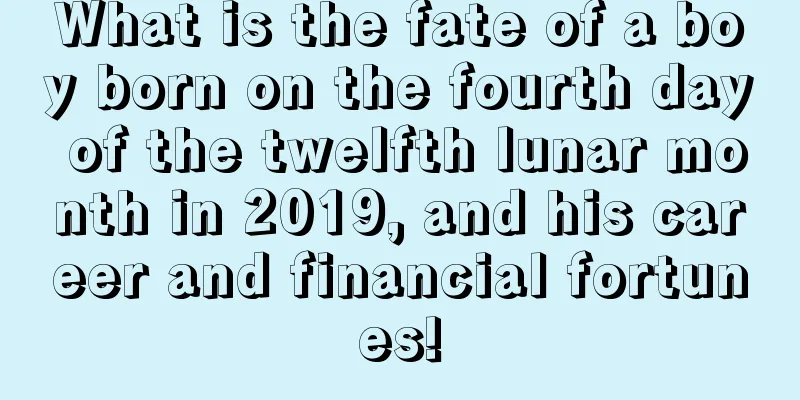 What is the fate of a boy born on the fourth day of the twelfth lunar month in 2019, and his career and financial fortunes!