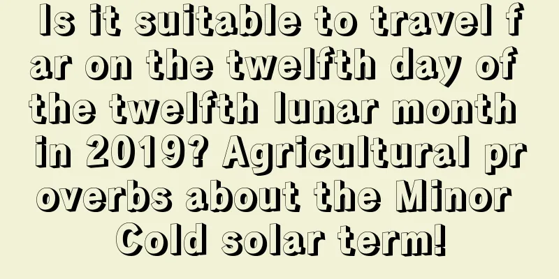 Is it suitable to travel far on the twelfth day of the twelfth lunar month in 2019? Agricultural proverbs about the Minor Cold solar term!
