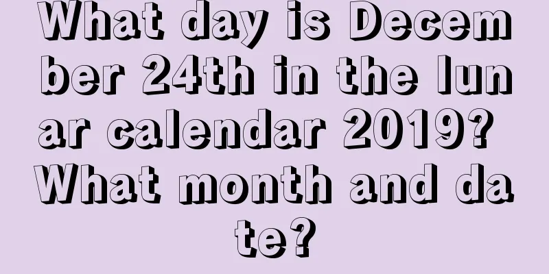 What day is December 24th in the lunar calendar 2019? What month and date?