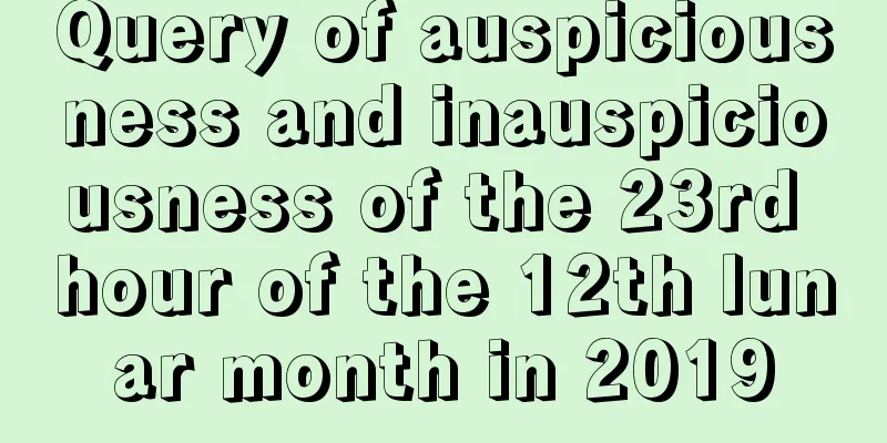 Query of auspiciousness and inauspiciousness of the 23rd hour of the 12th lunar month in 2019