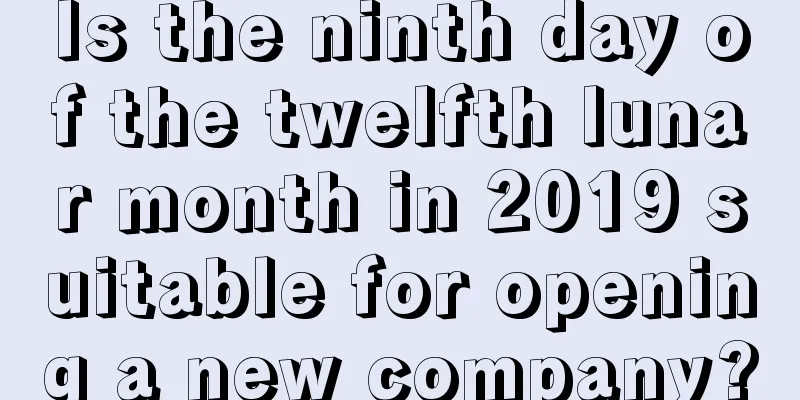 Is the ninth day of the twelfth lunar month in 2019 suitable for opening a new company?