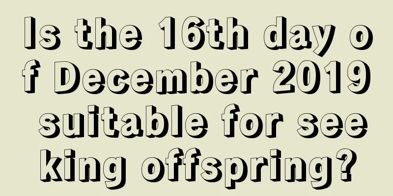 Is the 16th day of December 2019 suitable for seeking offspring?
