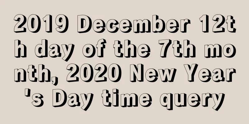 2019 December 12th day of the 7th month, 2020 New Year's Day time query