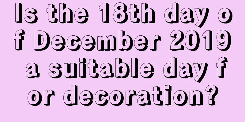 Is the 18th day of December 2019 a suitable day for decoration?