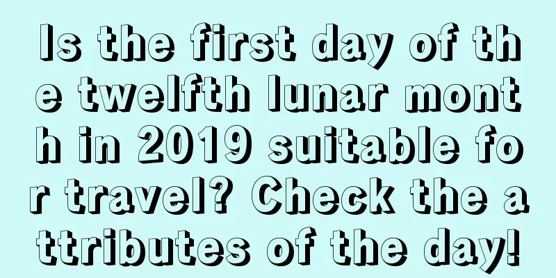 Is the first day of the twelfth lunar month in 2019 suitable for travel? Check the attributes of the day!