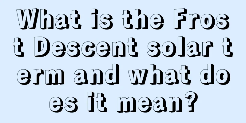 What is the Frost Descent solar term and what does it mean?