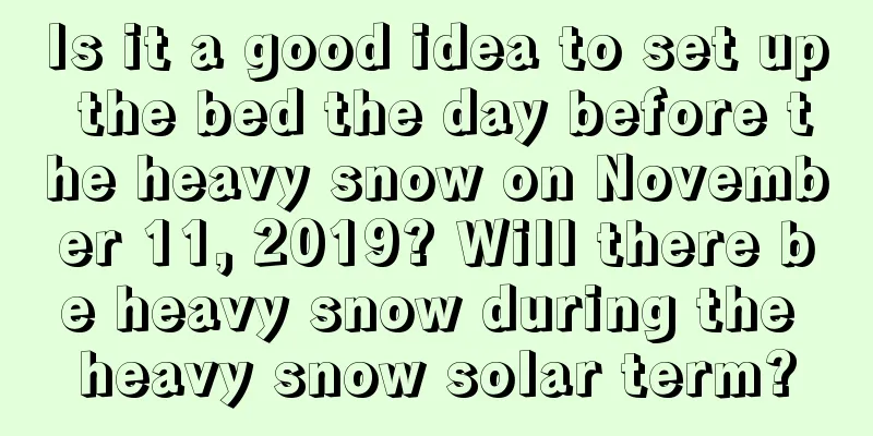 Is it a good idea to set up the bed the day before the heavy snow on November 11, 2019? Will there be heavy snow during the heavy snow solar term?
