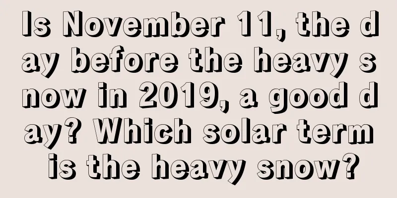 Is November 11, the day before the heavy snow in 2019, a good day? Which solar term is the heavy snow?