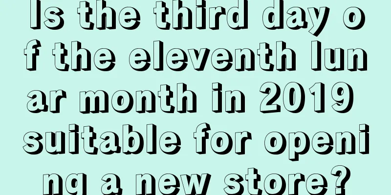 Is the third day of the eleventh lunar month in 2019 suitable for opening a new store?
