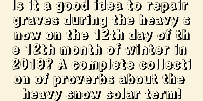 Is it a good idea to repair graves during the heavy snow on the 12th day of the 12th month of winter in 2019? A complete collection of proverbs about the heavy snow solar term!