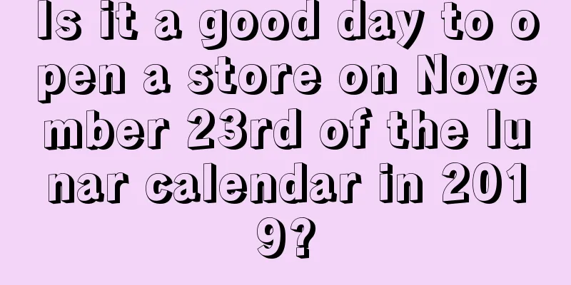 Is it a good day to open a store on November 23rd of the lunar calendar in 2019?