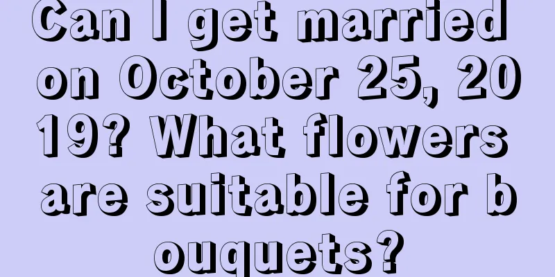 Can I get married on October 25, 2019? What flowers are suitable for bouquets?