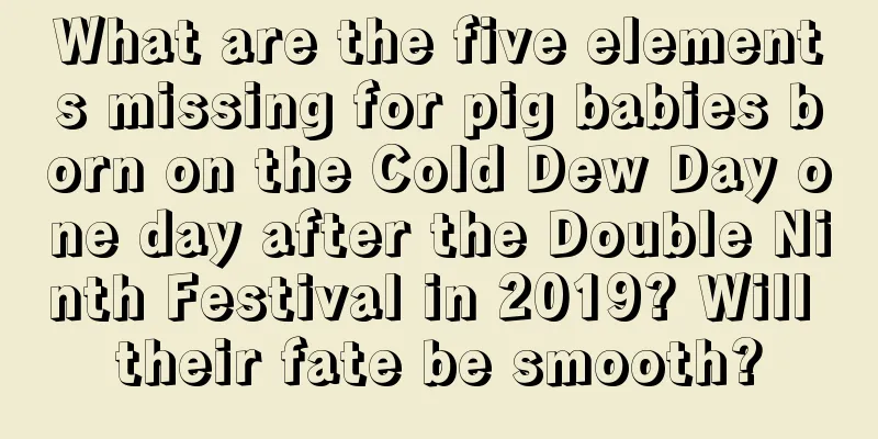 What are the five elements missing for pig babies born on the Cold Dew Day one day after the Double Ninth Festival in 2019? Will their fate be smooth?