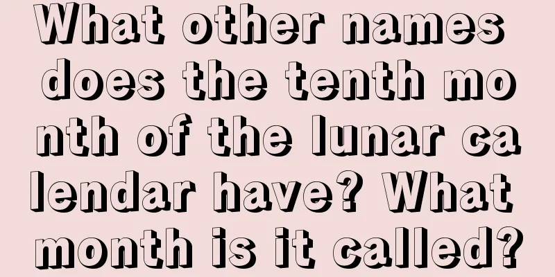 What other names does the tenth month of the lunar calendar have? What month is it called?
