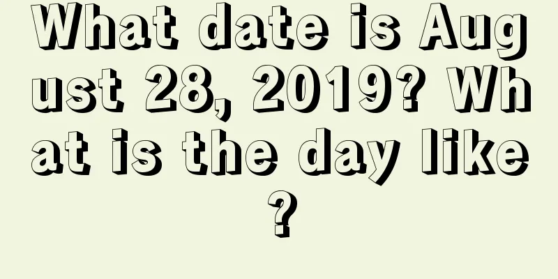What date is August 28, 2019? What is the day like?