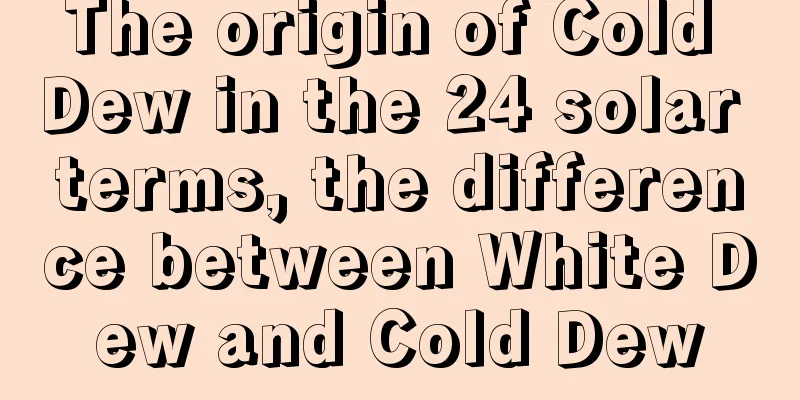 The origin of Cold Dew in the 24 solar terms, the difference between White Dew and Cold Dew