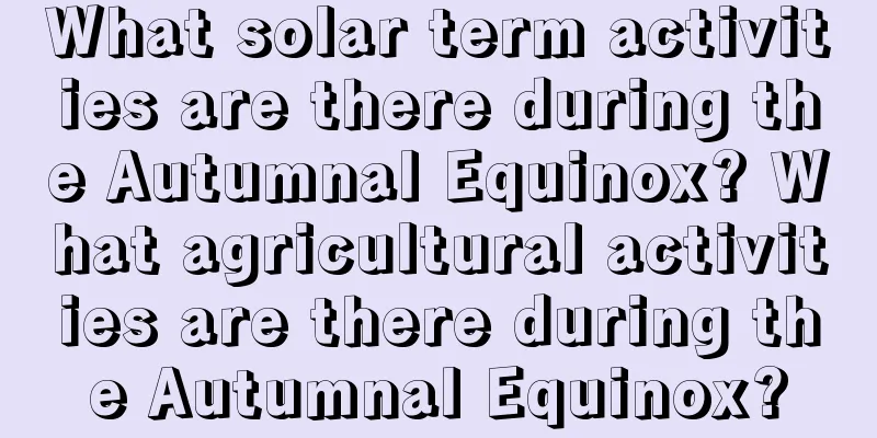 What solar term activities are there during the Autumnal Equinox? What agricultural activities are there during the Autumnal Equinox?