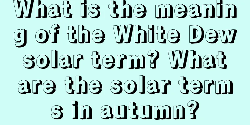 What is the meaning of the White Dew solar term? What are the solar terms in autumn?
