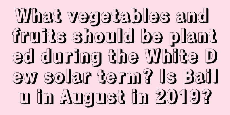 What vegetables and fruits should be planted during the White Dew solar term? Is Bailu in August in 2019?
