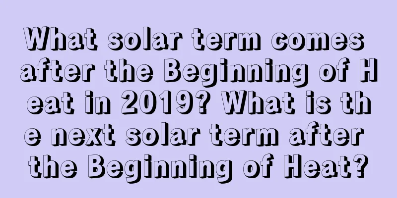 What solar term comes after the Beginning of Heat in 2019? What is the next solar term after the Beginning of Heat?