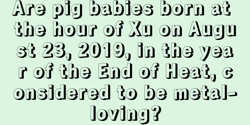 Are pig babies born at the hour of Xu on August 23, 2019, in the year of the End of Heat, considered to be metal-loving?