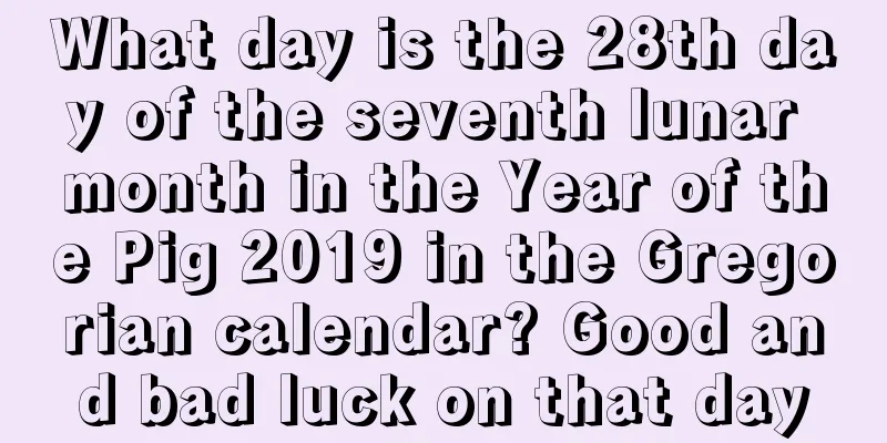 What day is the 28th day of the seventh lunar month in the Year of the Pig 2019 in the Gregorian calendar? Good and bad luck on that day
