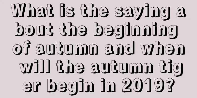 What is the saying about the beginning of autumn and when will the autumn tiger begin in 2019?