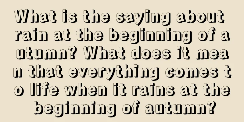 What is the saying about rain at the beginning of autumn? What does it mean that everything comes to life when it rains at the beginning of autumn?
