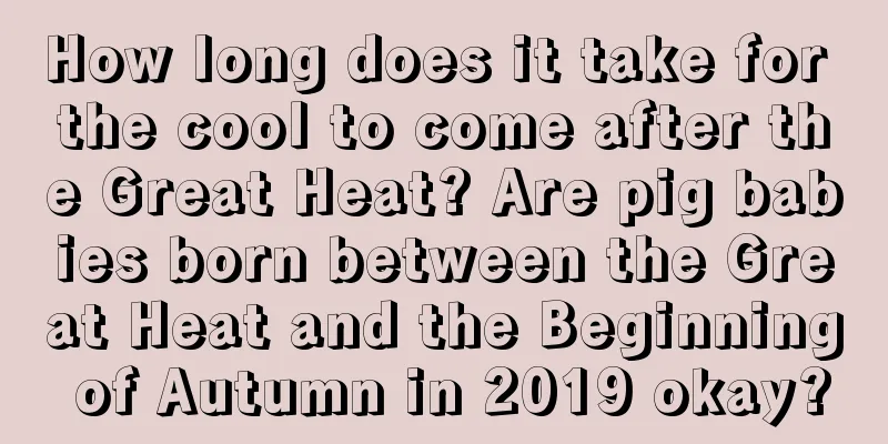 How long does it take for the cool to come after the Great Heat? Are pig babies born between the Great Heat and the Beginning of Autumn in 2019 okay?