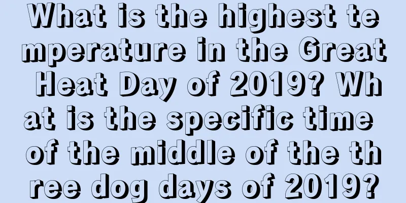 What is the highest temperature in the Great Heat Day of 2019? What is the specific time of the middle of the three dog days of 2019?