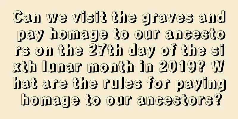 Can we visit the graves and pay homage to our ancestors on the 27th day of the sixth lunar month in 2019? What are the rules for paying homage to our ancestors?