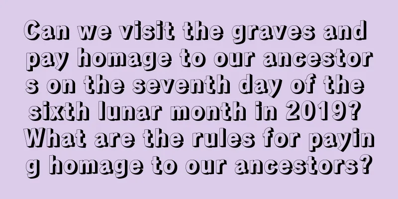 Can we visit the graves and pay homage to our ancestors on the seventh day of the sixth lunar month in 2019? What are the rules for paying homage to our ancestors?